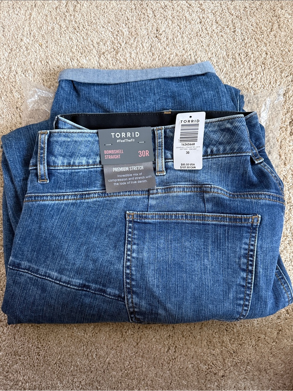 TORRID Bombshell Straight Jeans in medium blue wash